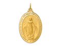 FJC Finejewelers 14 kt Yellow Gold Solid Polished/Satin Large Oval Miraculous Medal 41 x 24 mm
