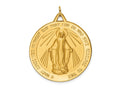 FJC Finejewelers 14 kt Yellow Gold Solid Polished/Satin Large Round Miraculous Medal 39 x 32 mm