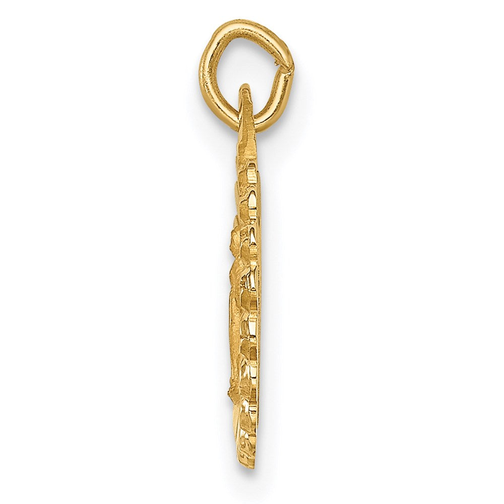 FJC Finejewelers 14 kt Yellow Gold Solid Polished/Satin Tiny Round Scalloped Miraculous Medal 15 x 11 mm