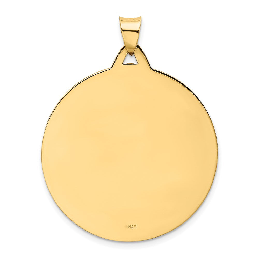 FJC Finejewelers 14 kt Yellow Gold Solid Polished/Satin Large Raised Round Milagrosa Medal 42 x 34 mm