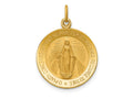 FJC Finejewelers 14 kt Yellow Gold Solid Polished/Satin Small Round Miraculous Medal 25 x 18 mm