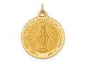 FJC Finejewelers 14 kt Yellow Gold Solid Polished/Satin Extra Large Round Miraculous Medal 31 x 24 mm
