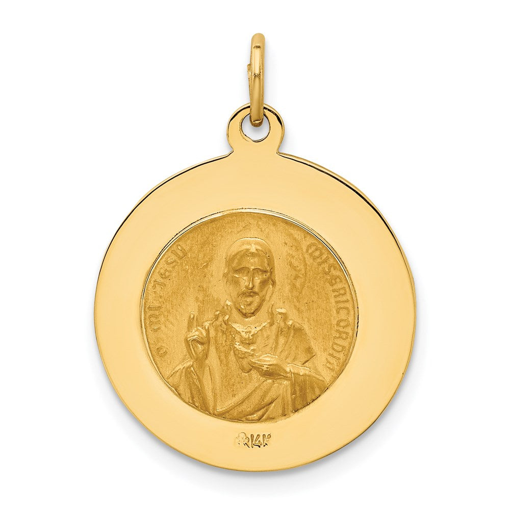 FJC Finejewelers 14 kt Yellow Gold Solid Small Queen Of Holy Scapular Reversible Medal 25 x 18 mm