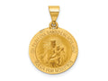 FJC Finejewelers 14 kt Yellow Gold Hollow Round Spanish Escapulario Reversible Medal 25 x 18 mm