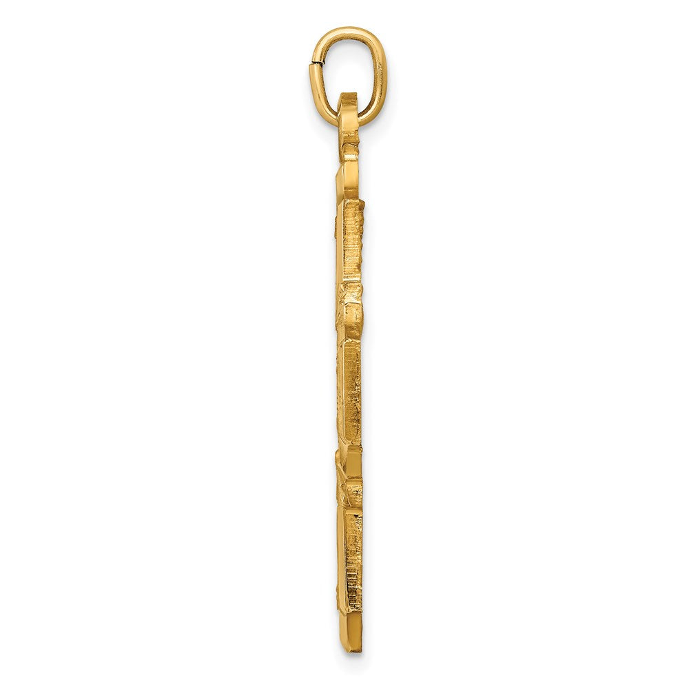 FJC Finejewelers 14 kt Yellow Gold Solid Polished/Satin Large 4-Way Medal 37 x 28 mm