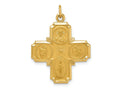 FJC Finejewelers 14 kt Yellow Gold Solid Polished/Satin Medium 4-Way Medal 31 x 23 mm