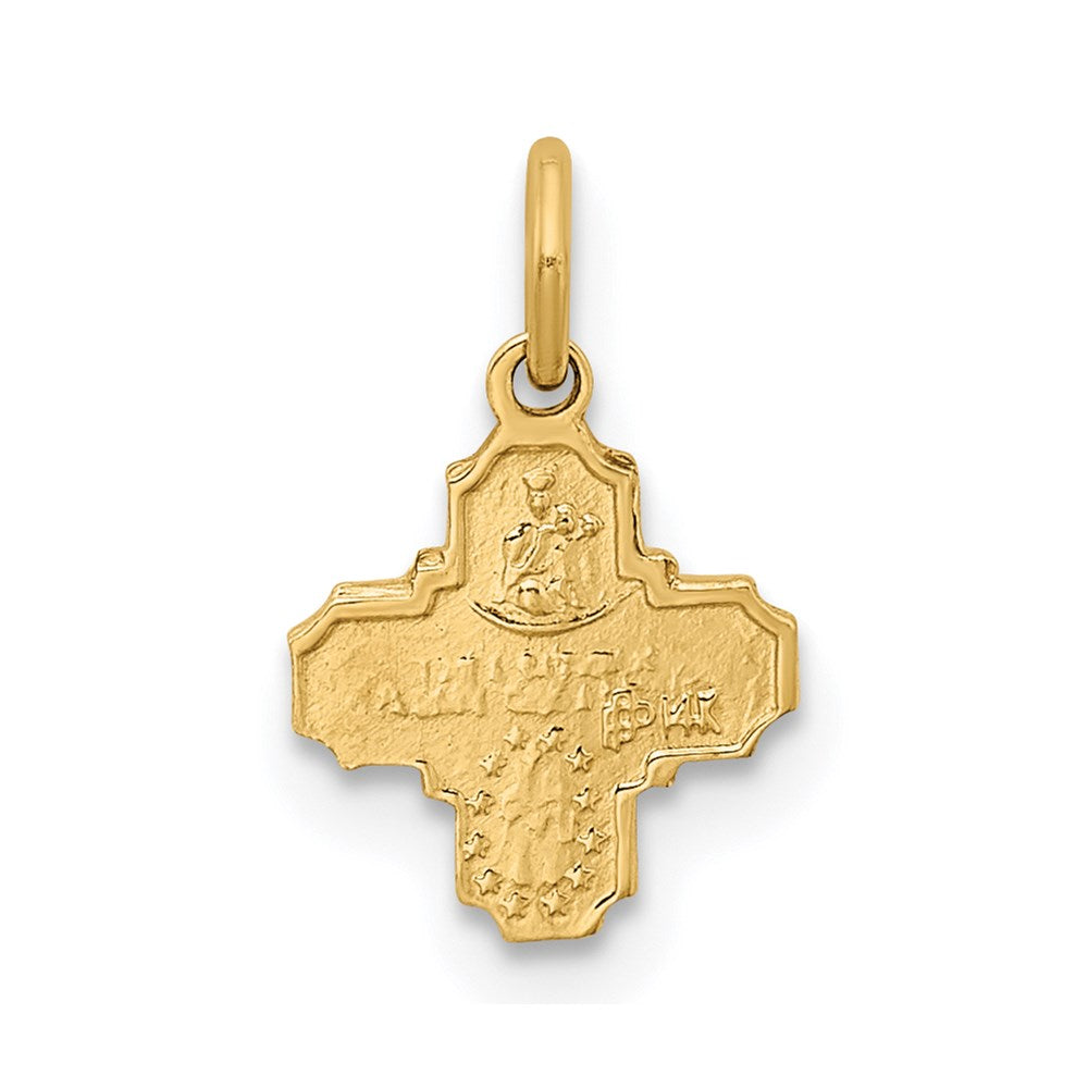 FJC Finejewelers 14 kt Yellow Gold Solid Polished Tiny 4-Way Medal 13 x 8 mm