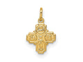 FJC Finejewelers 14 kt Yellow Gold Solid Polished Tiny 4-Way Medal 13 x 8 mm