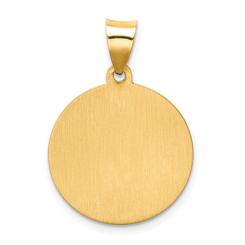 FJC Finejewelers 14 kt Yellow Gold Hollow Polished/Satin Round St. Augustine Medal 26 x 19 mm