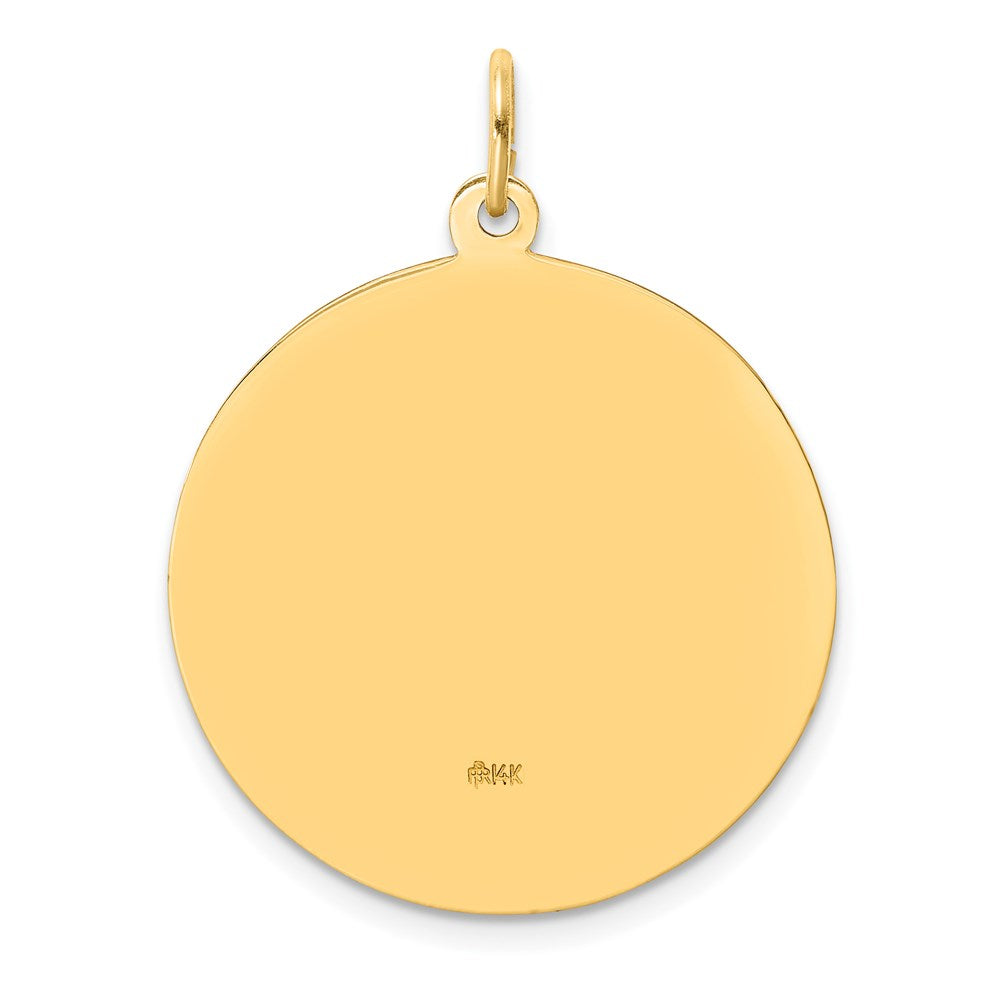 FJC Finejewelers 14 kt Yellow Gold Solid Polished/Satin Large Round St. Anthony Medal 32 x 25 mm
