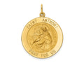 FJC Finejewelers 14 kt Yellow Gold Solid Polished/Satin Large Round St. Anthony Medal 32 x 25 mm