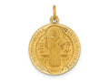 FJC Finejewelers 14 kt Yellow Gold Solid Polished/Satin Round Reversible St. Benedict Medal 24 x 18 mm