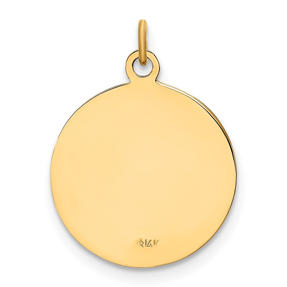 FJC Finejewelers 14 kt Yellow Gold Solid Polished/Satin Small Round St. Christopher Medal 20 x 15 mm