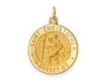 FJC Finejewelers 14 kt Yellow Gold Solid Polished/Satin Small Round St. Christopher Medal 20 x 15 mm