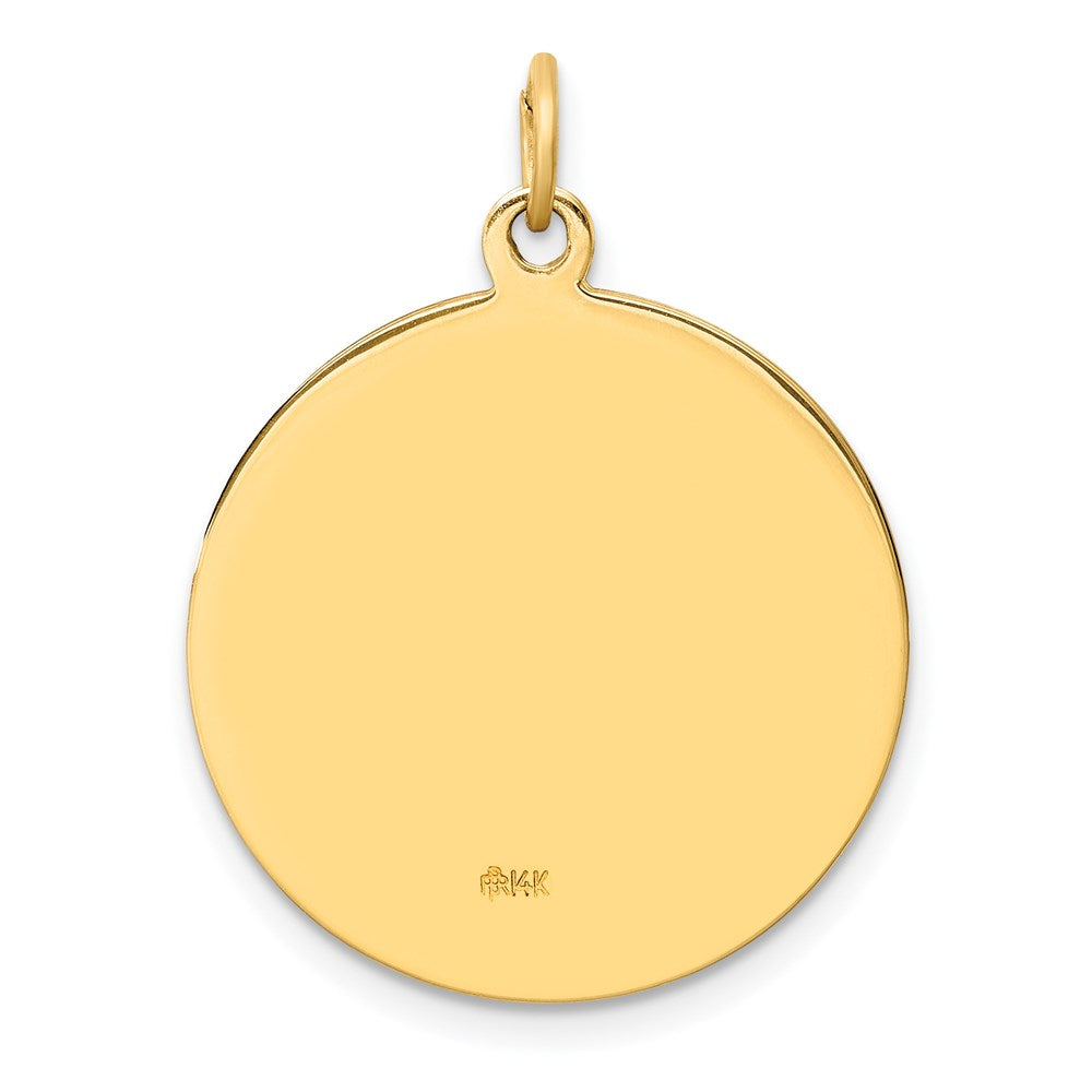 FJC Finejewelers 14 kt Yellow Gold Solid Polished/Satin Medium Round St. Christopher Medal 29 x 22 mm