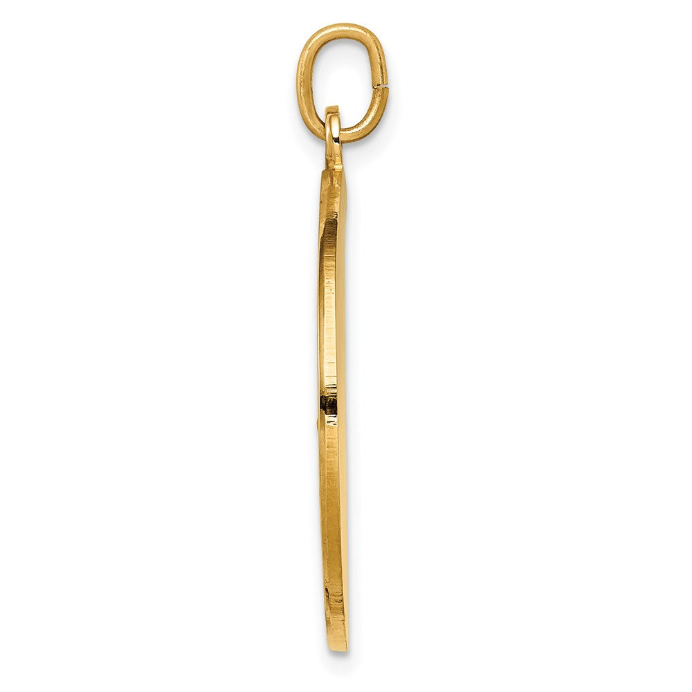 FJC Finejewelers 14 kt Yellow Gold Solid Polished/Satin Large Round St. Christopher Medal 31 x 24 mm