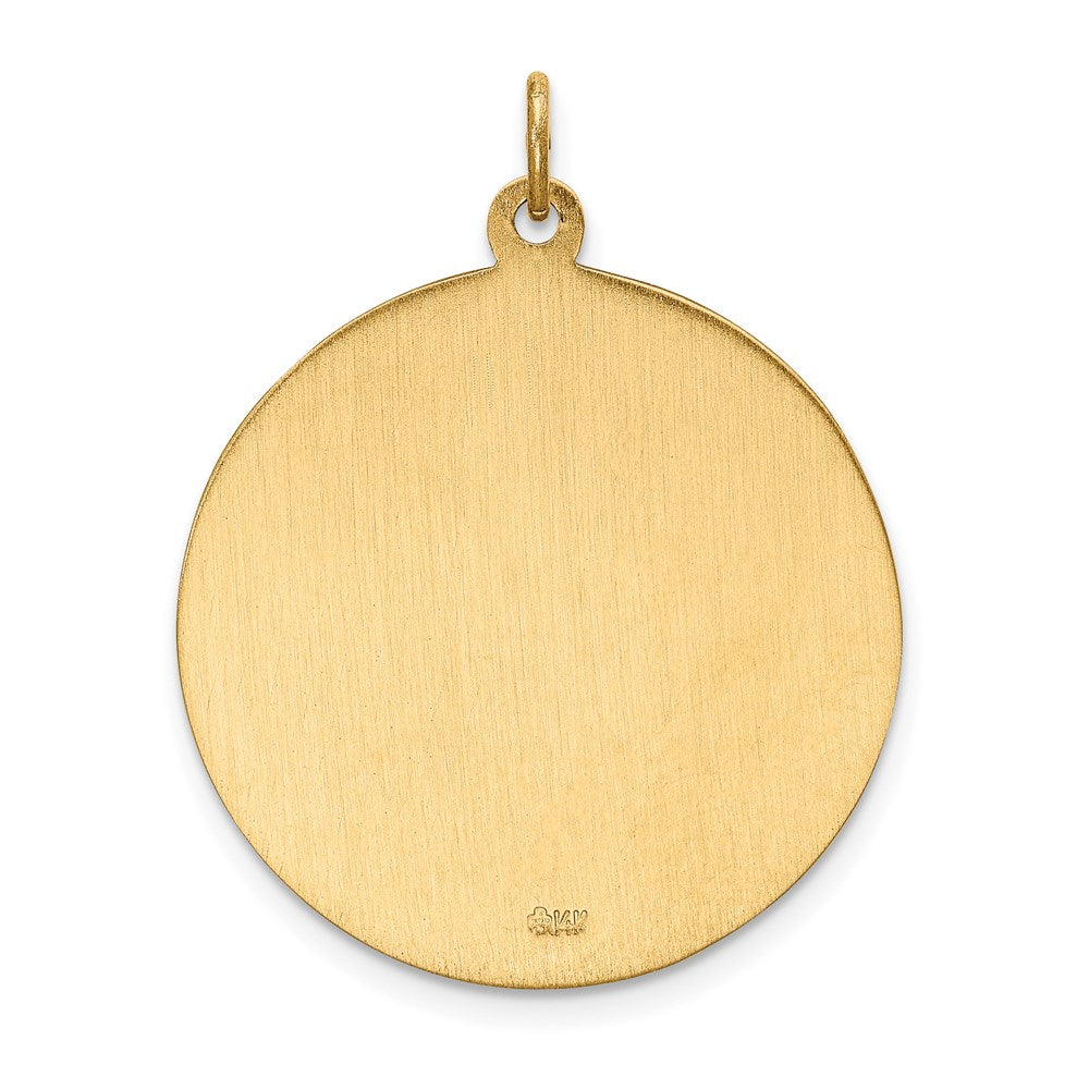 FJC Finejewelers 14 kt Yellow Gold Solid Polished/Satin Large Round St. Christopher Medal 31 x 24 mm