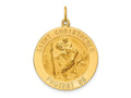 FJC Finejewelers 14 kt Yellow Gold Solid Polished/Satin Large Round St. Christopher Medal 31 x 24 mm