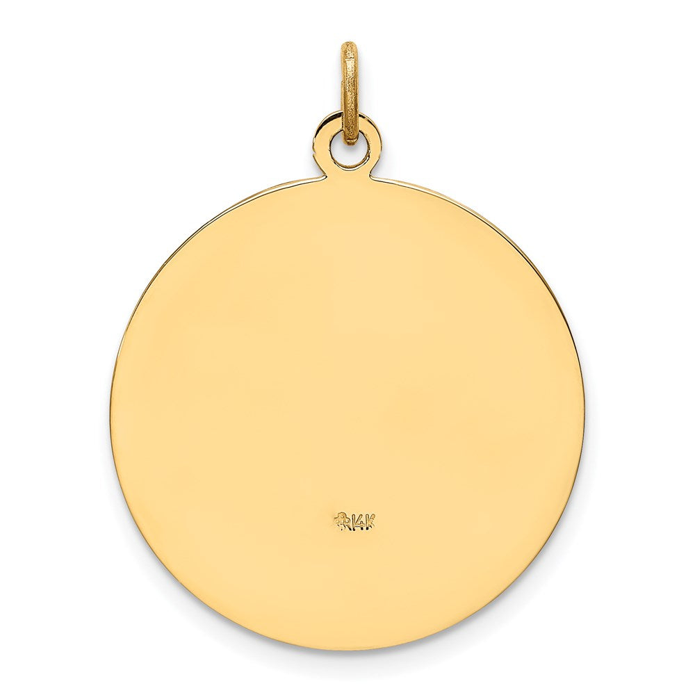 FJC Finejewelers 14 kt Yellow Gold Solid Polished/Satin Medium Round St. Christopher Medal 30 x 23 mm