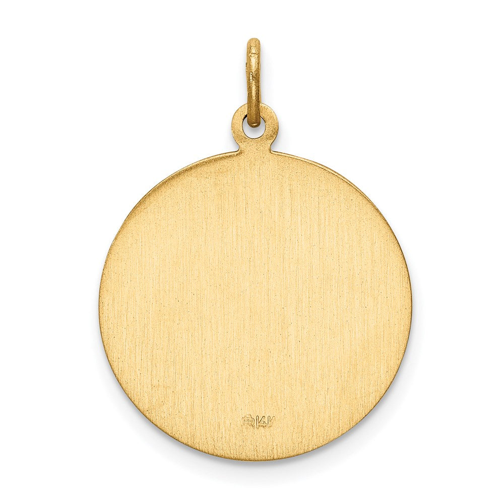 FJC Finejewelers 14 kt Yellow Gold Solid Polished/Satin Small Round St. Christopher Medal 24 x 17 mm