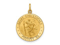 FJC Finejewelers 14 kt Yellow Gold Solid Polished/Satin Small Round St. Christopher Medal 24 x 17 mm