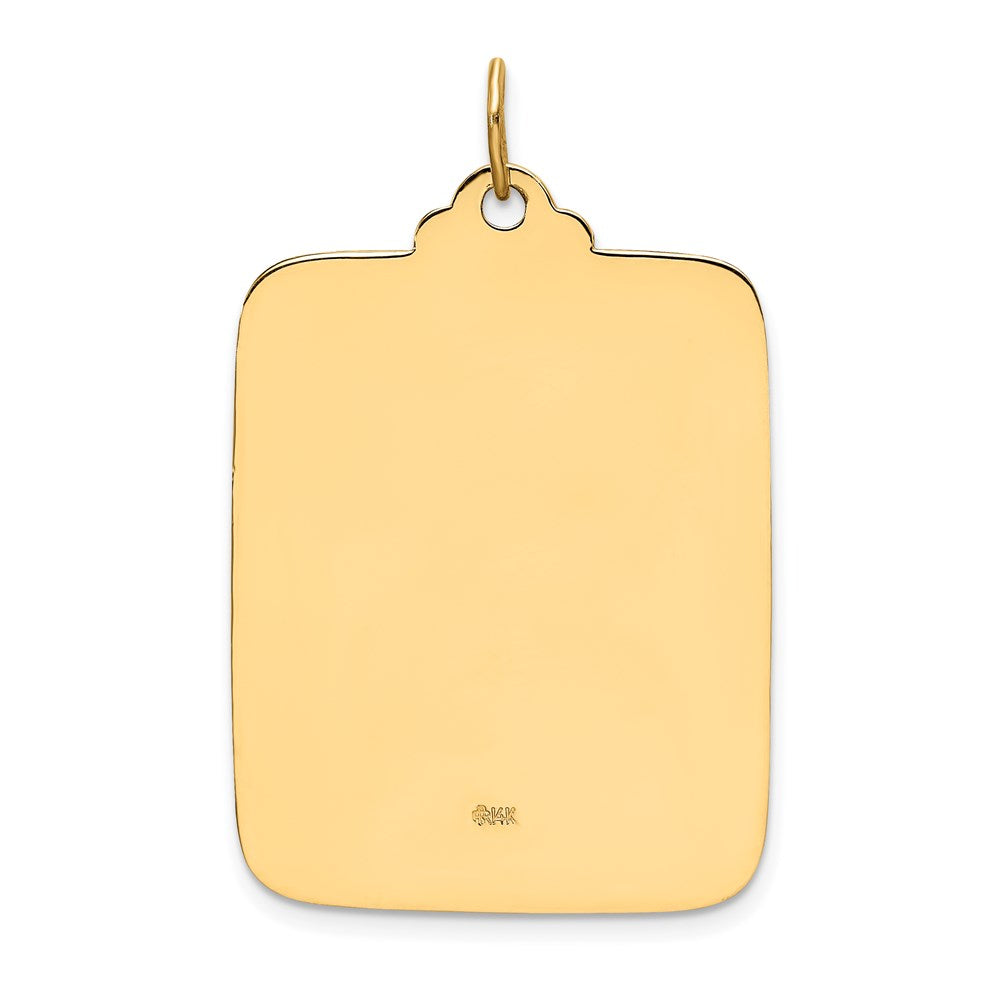 FJC Finejewelers 14 kt Yellow Gold Solid Polished/Satin Large Rectangle St. Christopher Medal 39 x 25 mm
