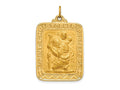 FJC Finejewelers 14 kt Yellow Gold Solid Polished/Satin Large Rectangle St. Christopher Medal 39 x 25 mm