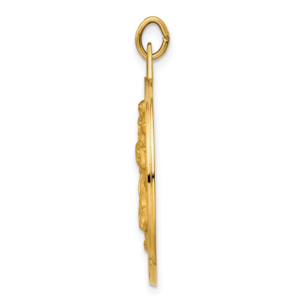 FJC Finejewelers 14 kt Yellow Gold Solid Polished/Satin Round Cut-out St. Christopher Medal 30 x 24 mm