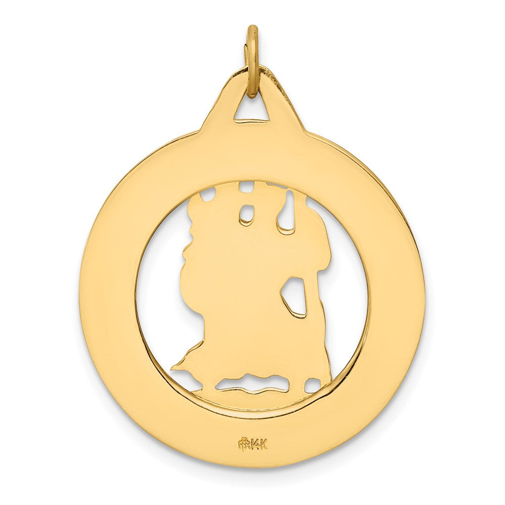 FJC Finejewelers 14 kt Yellow Gold Solid Polished/Satin Round Cut-out St. Christopher Medal 30 x 24 mm