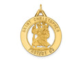 FJC Finejewelers 14 kt Yellow Gold Solid Polished/Satin Round Cut-out St. Christopher Medal 30 x 24 mm