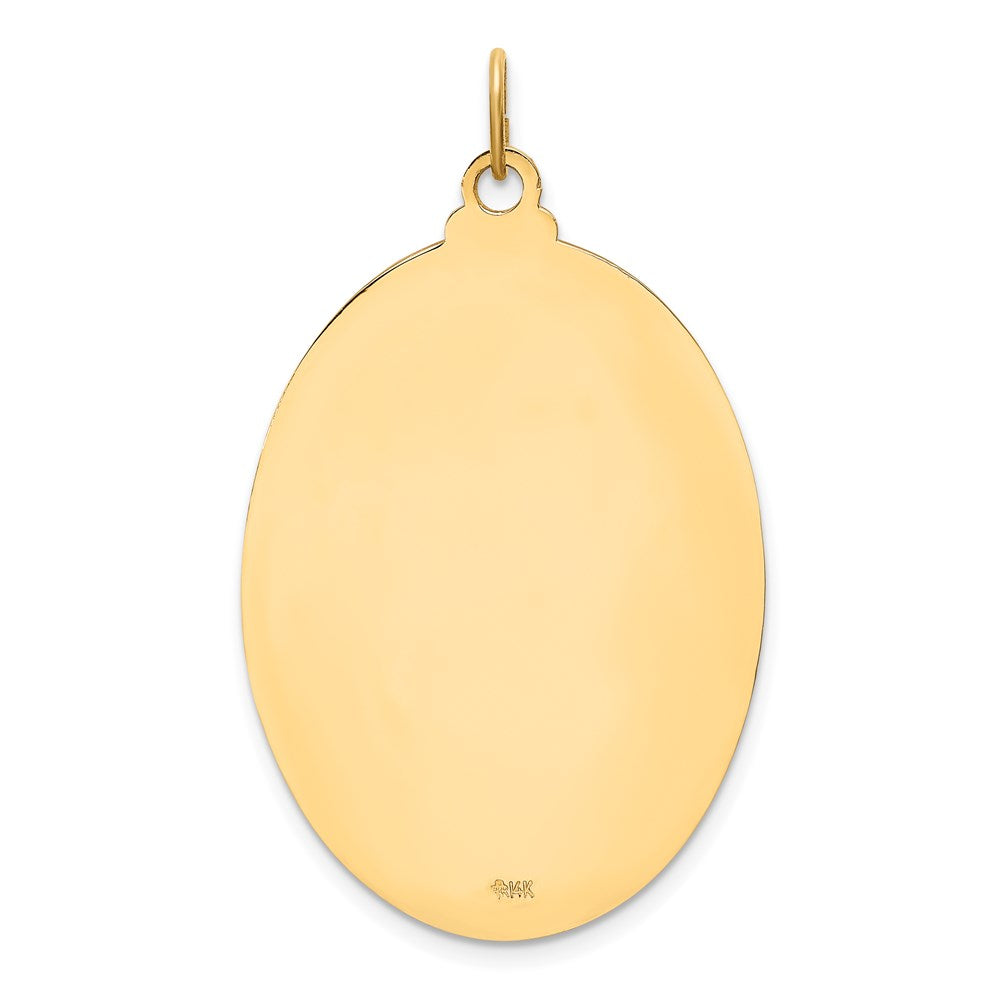 FJC Finejewelers 14 kt Yellow Gold Solid Polished/Satin Beaded Edge St. Christopher Medal 41 x 25 mm