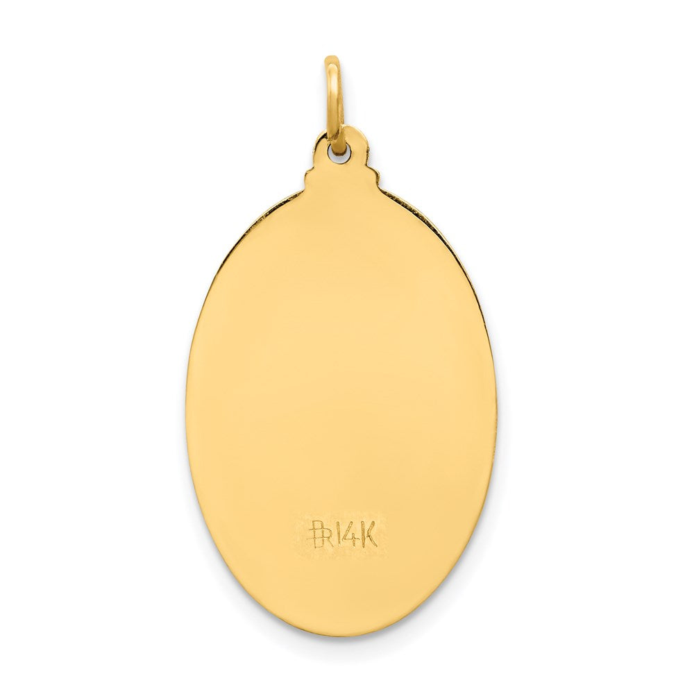 FJC Finejewelers 14 kt Yellow Gold Solid Polished/Satin Medium Oval St. Christopher Medal 30 x 16 mm