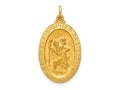 FJC Finejewelers 14 kt Yellow Gold Solid Polished/Satin Medium Oval St. Christopher Medal 30 x 16 mm