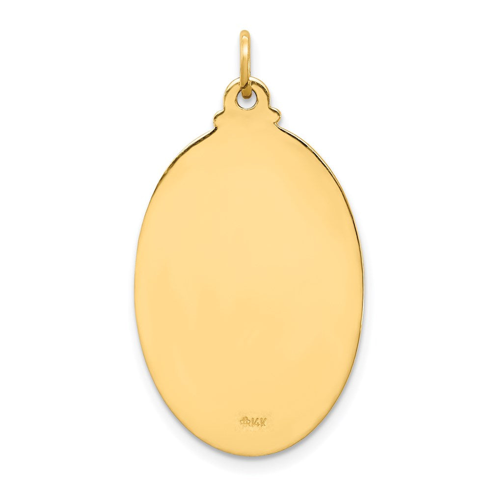 FJC Finejewelers 14 kt Yellow Gold Solid Polished/Satin Medium Oval St. Christopher Medal 31 x 17 mm