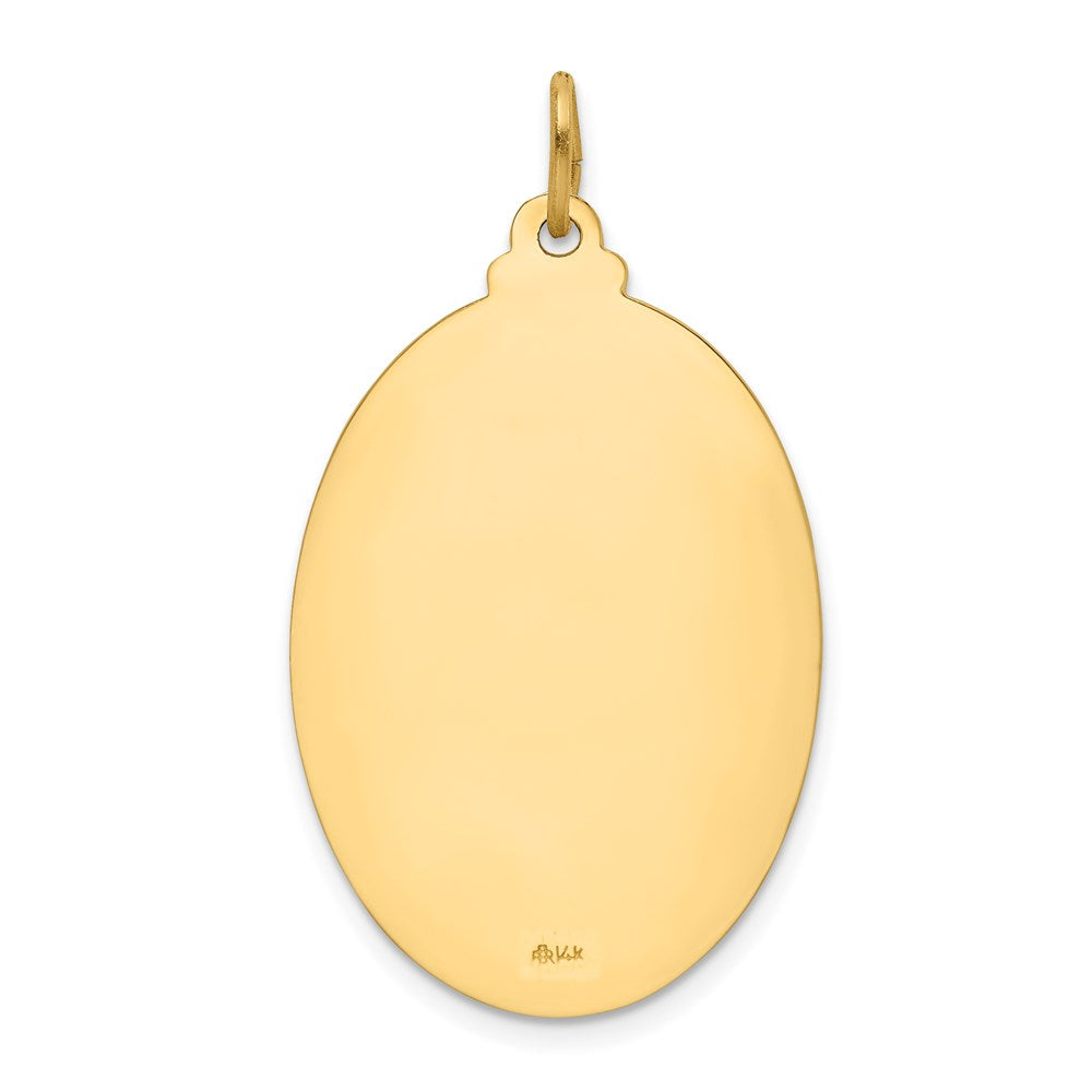 FJC Finejewelers 14 kt Yellow Gold Solid Polished/Satin Large Oval St. Christopher Medal 36 x 20 mm