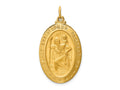 FJC Finejewelers 14 kt Yellow Gold Solid Polished/Satin Large Oval St. Christopher Medal 36 x 20 mm