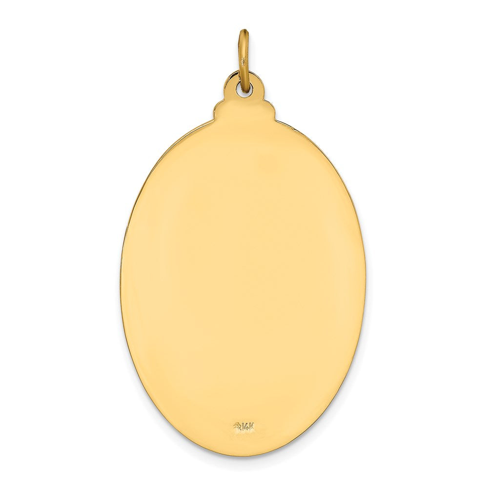 FJC Finejewelers 14 kt Yellow Gold Solid Polished/Satin Large Oval St. Christopher Medal 39 x 23 mm