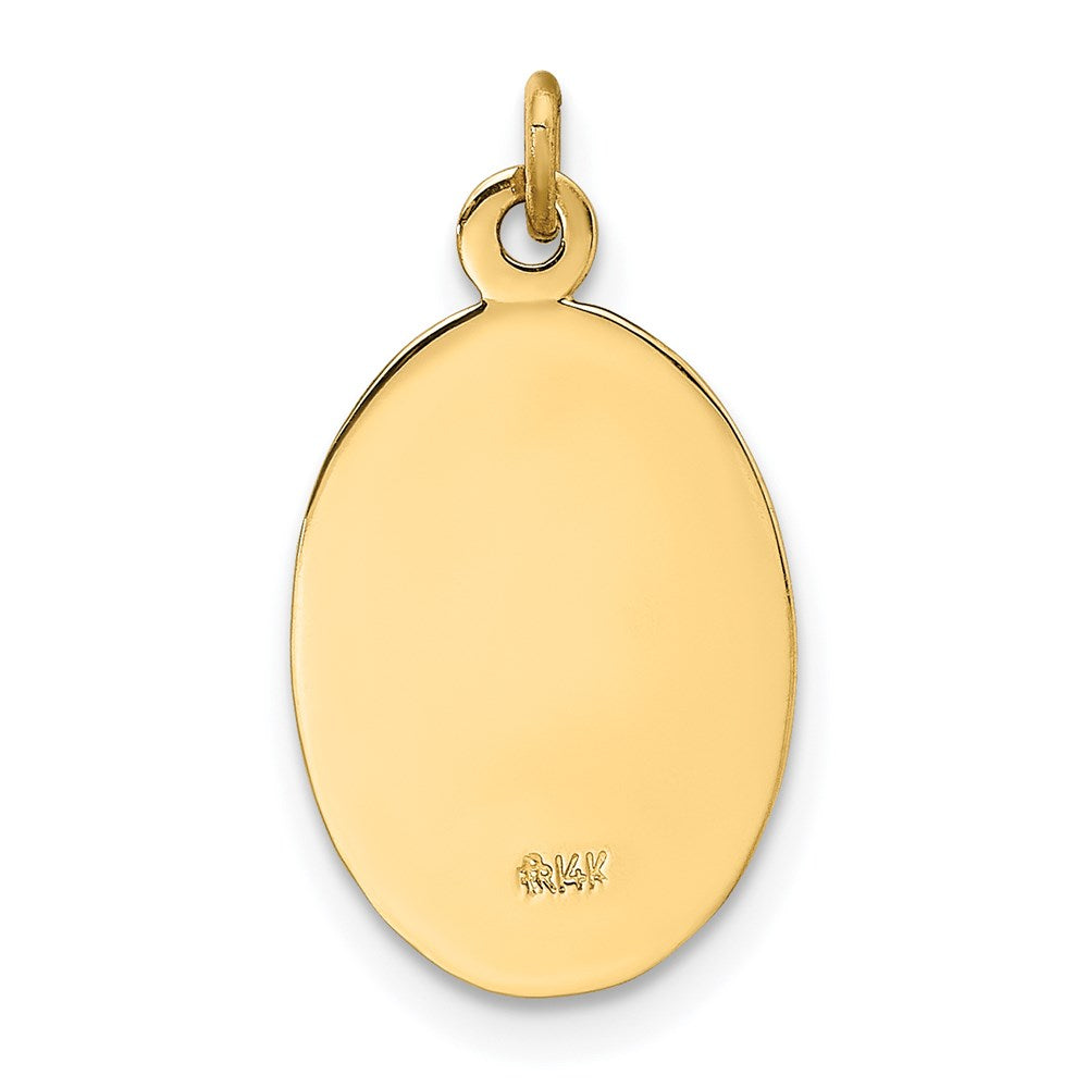 FJC Finejewelers 14 kt Yellow Gold Solid Polished/Satin Extra Small Oval St. Christopher Medal 20 x 11 mm