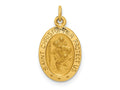 FJC Finejewelers 14 kt Yellow Gold Solid Polished/Satin Extra Small Oval St. Christopher Medal 20 x 11 mm