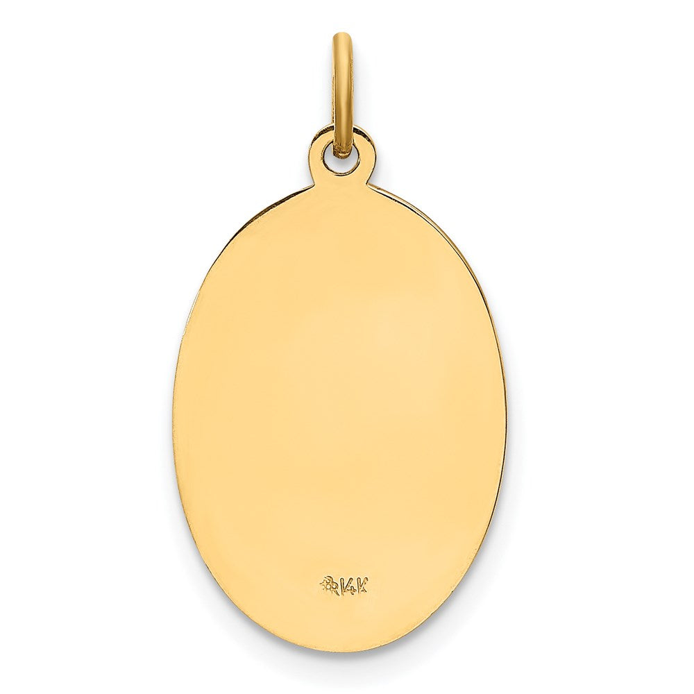 FJC Finejewelers 14 kt Yellow Gold Solid Polished/Satin Small Oval St. Christopher Medal 23 x 13 mm