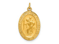 FJC Finejewelers 14 kt Yellow Gold Solid Polished/Satin Small Oval St. Christopher Medal 23 x 13 mm