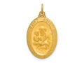 FJC Finejewelers 14 kt Yellow Gold Solid Polished/Satin Oval St. Joseph Medal 29 x 16 mm