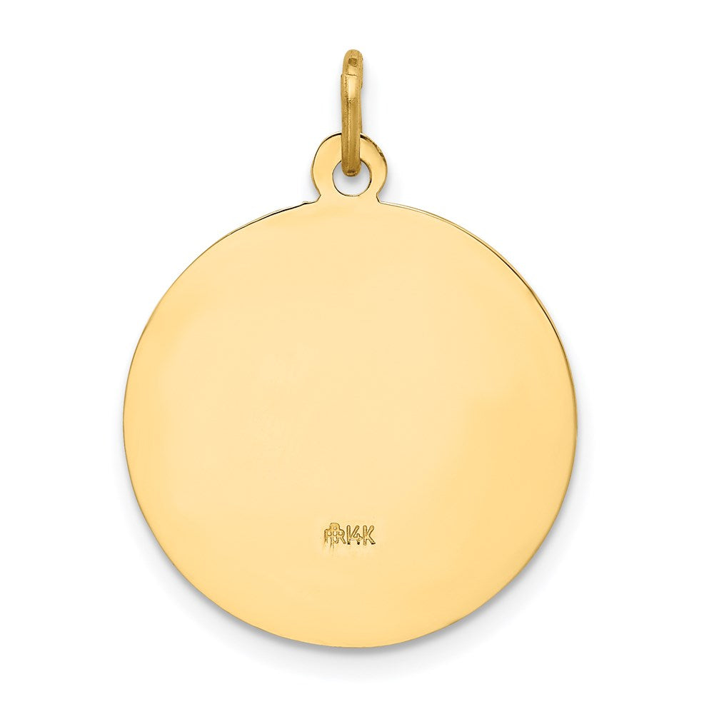 FJC Finejewelers 14 kt Yellow Gold Solid Polished/Satin Small Round St. Joseph Medal 25 x 19 mm