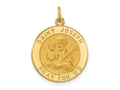 FJC Finejewelers 14 kt Yellow Gold Solid Polished/Satin Small Round St. Joseph Medal 25 x 19 mm