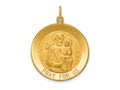 FJC Finejewelers 14 kt Yellow Gold Solid Polished/Satin Large Round St. Joseph Medal 31 x 24 mm
