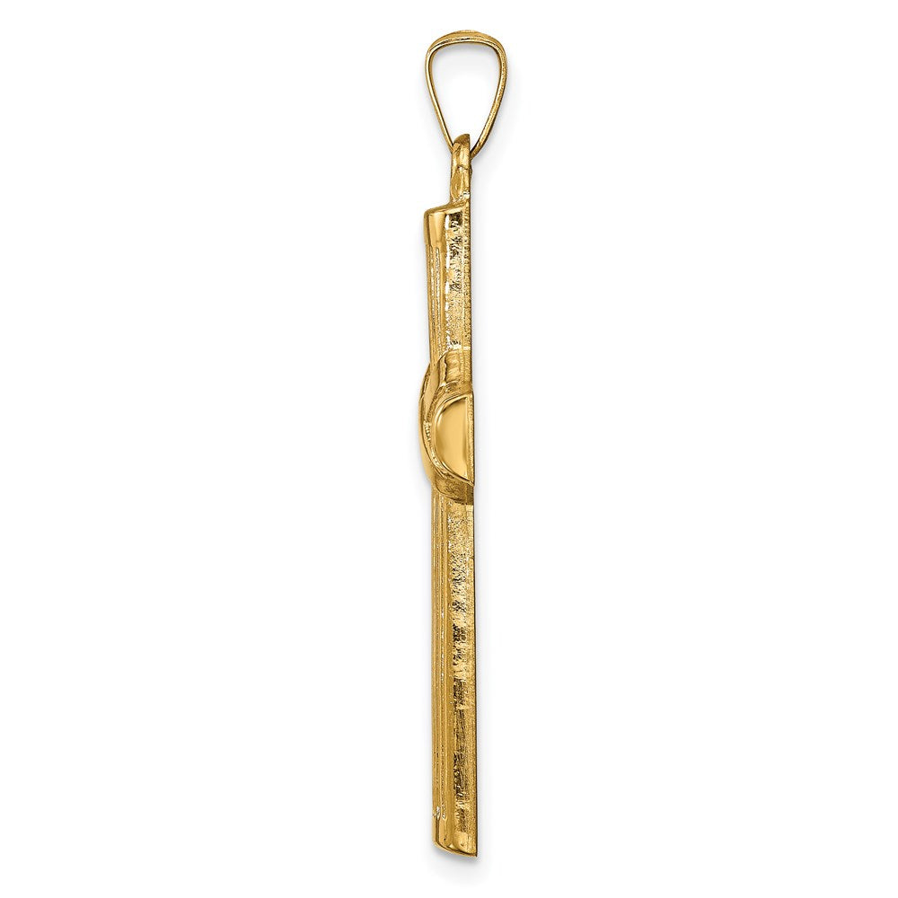 FJC Finejewelers 14 kt Yellow Gold Hollow Polished Center X Cross 36 x 19 mm