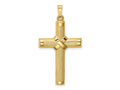 FJC Finejewelers 14 kt Yellow Gold Hollow Polished Center X Cross 36 x 19 mm