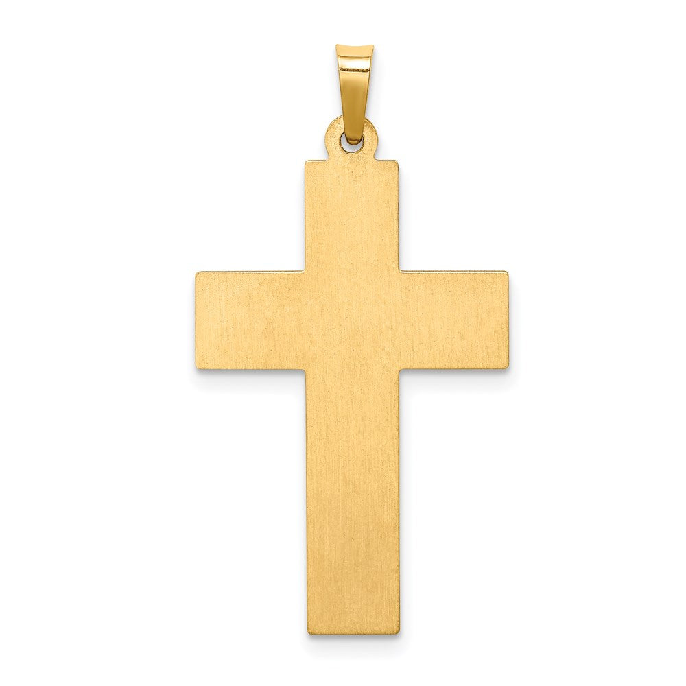 FJC Finejewelers 14 kt Yellow Gold Hollow Polished Rope Edge Latin Cross 34 x 18 mm