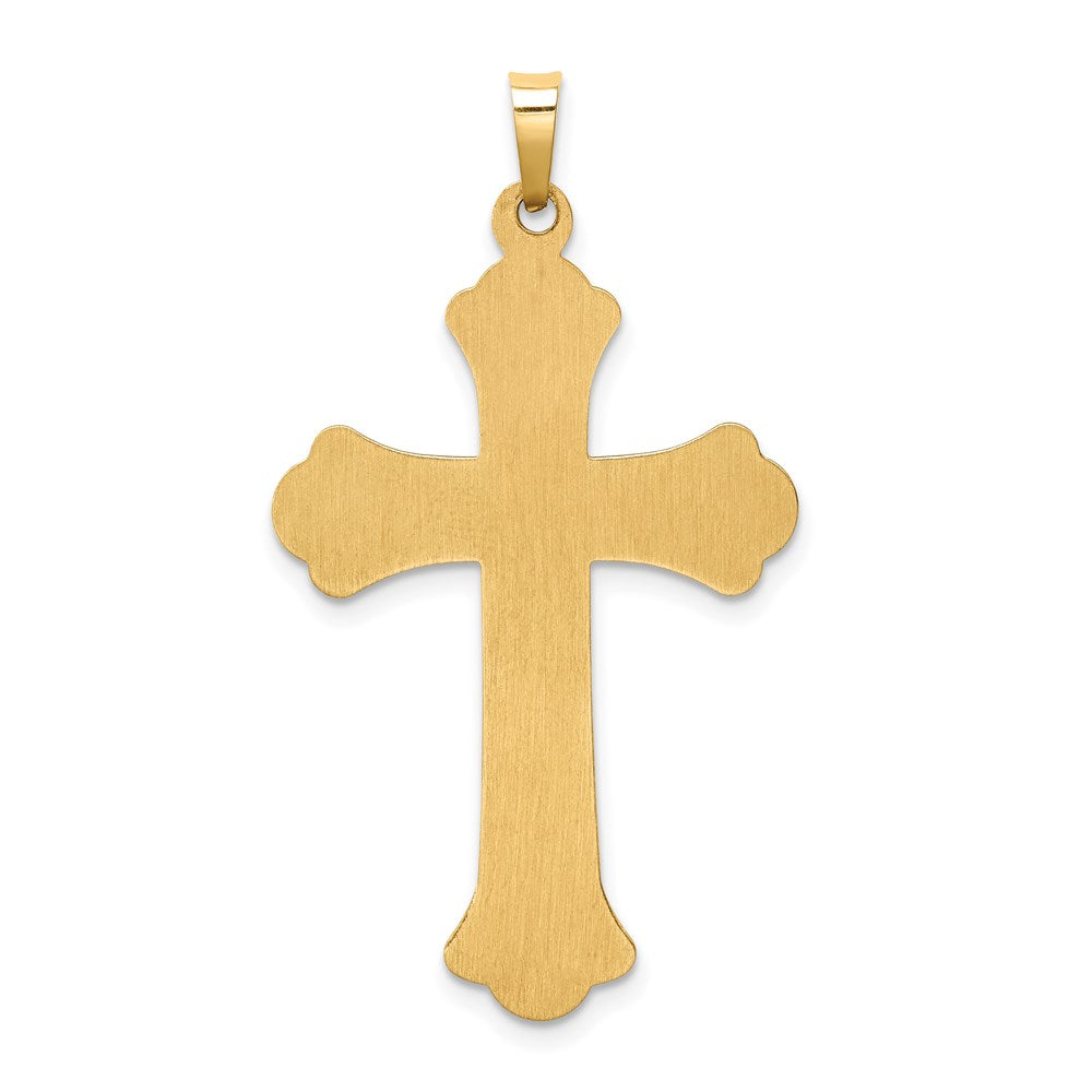 FJC Finejewelers 14 kt Yellow Gold Hollow Polished Woven Fleur de Lis Cross 39 mm