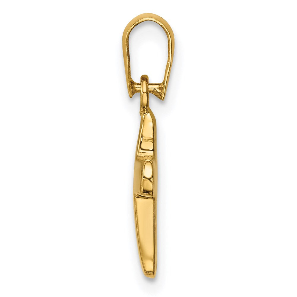 FJC Finejewelers 14 kt Yellow Gold Polished Hollow Latin Cross Charm 18 x 9 mm